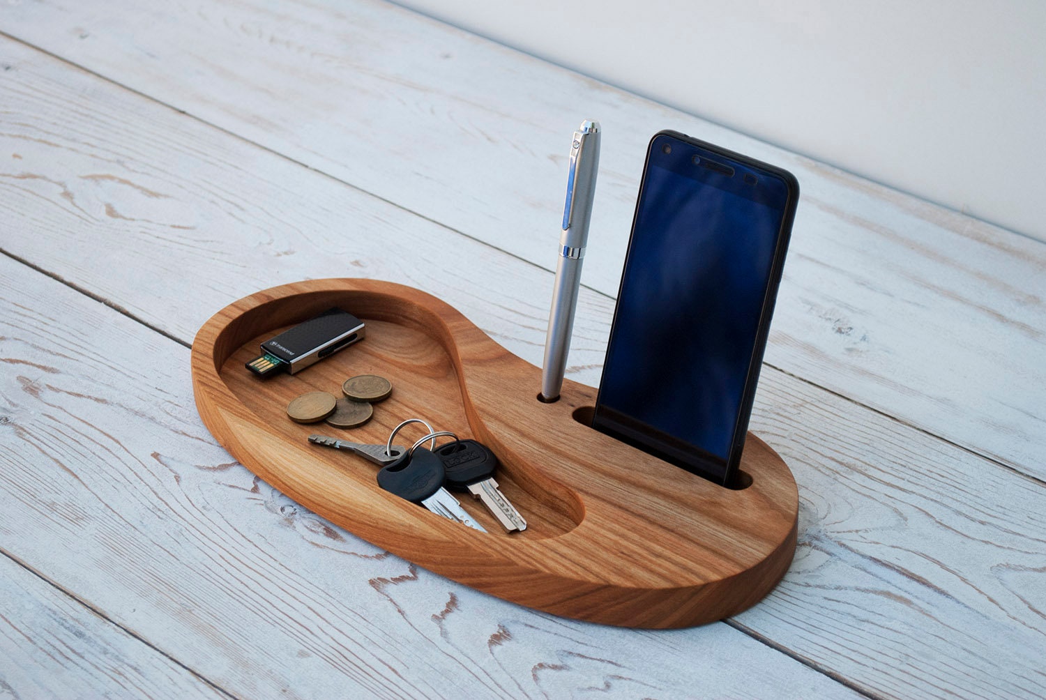 Cherry Wood Desk Organizer Personalized Office & Home Etsy