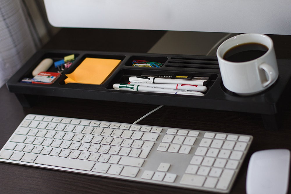 Black Wood Desk Organizer Desk Accessories Office & Home Etsy