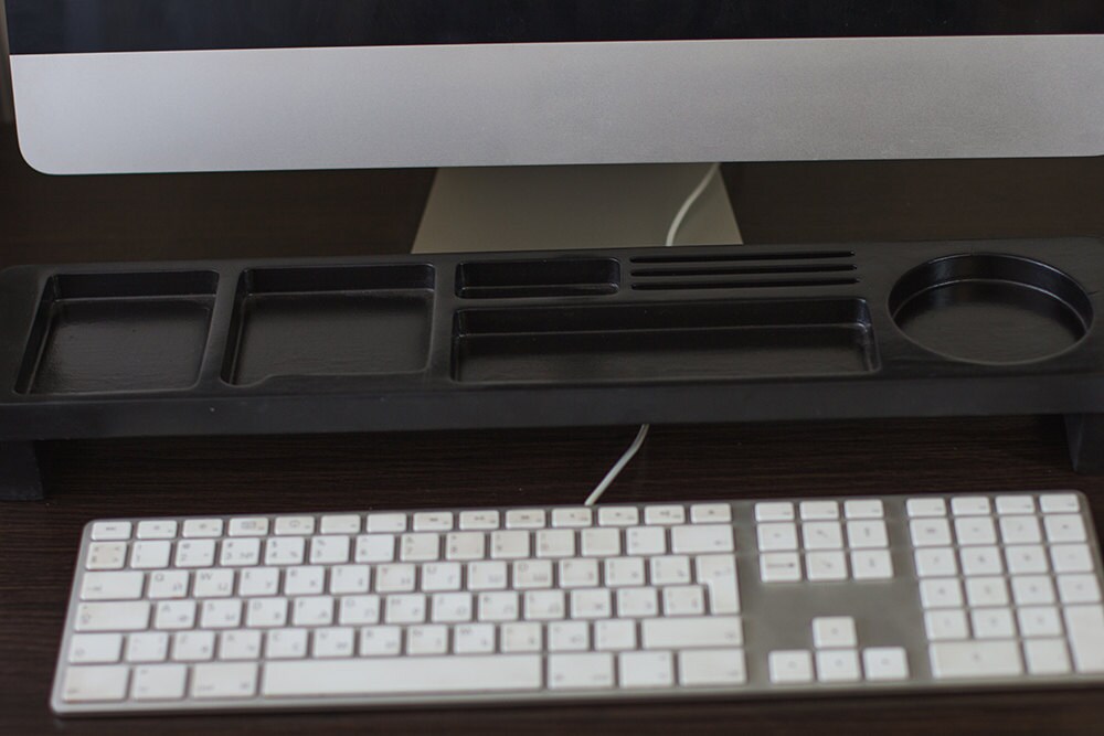 Black Wood Desk Organizer Desk Accessories Office & Home | Etsy