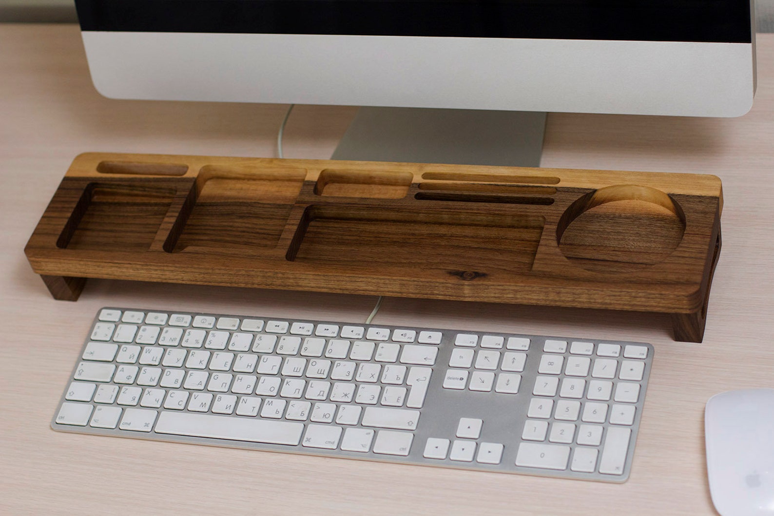 Walnut Wood Desk Organizer Desk Accessories Personalized Etsy
