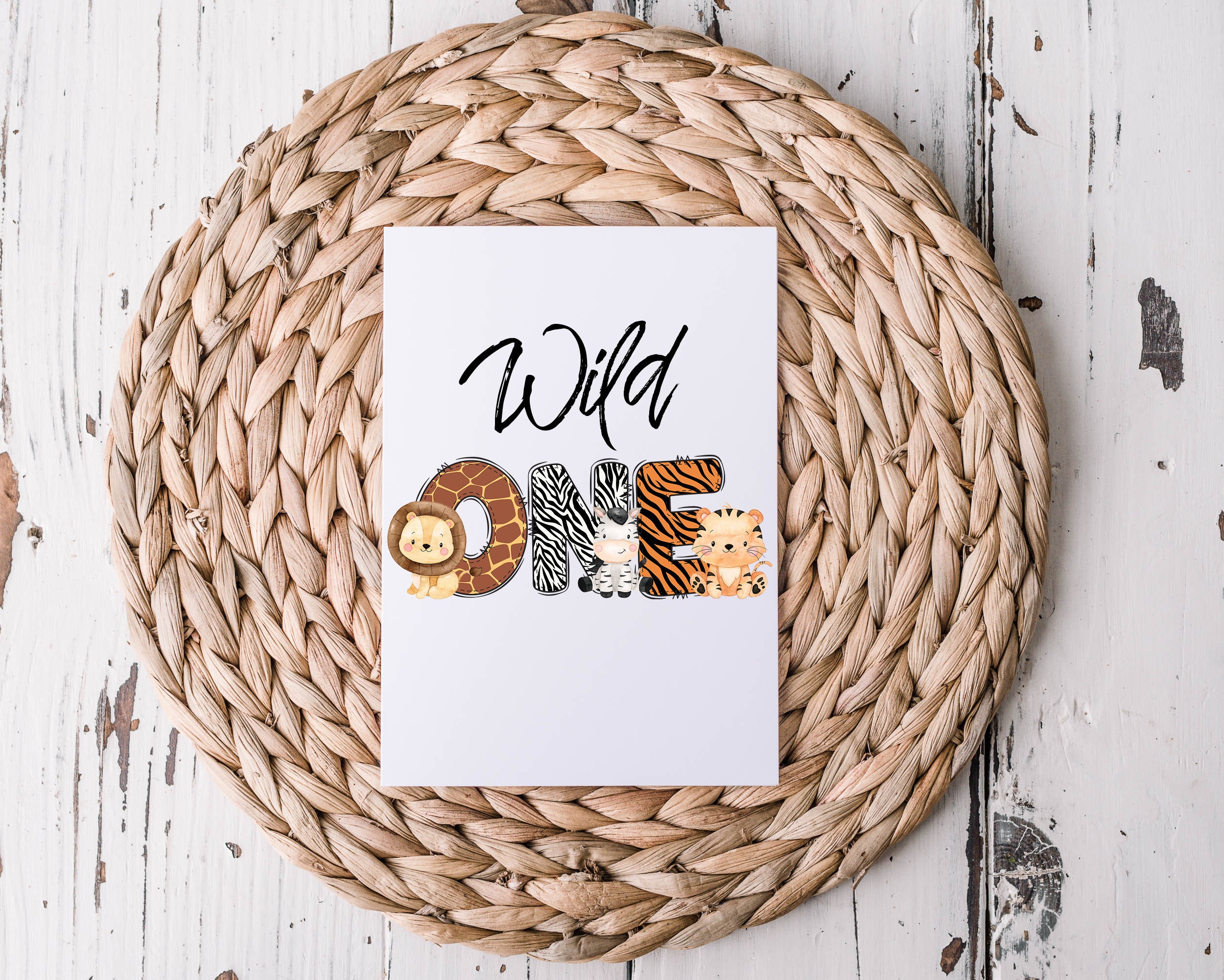 Wild One Safari Birthday PNG, Watercolor Safari Animals, T Shirt ...