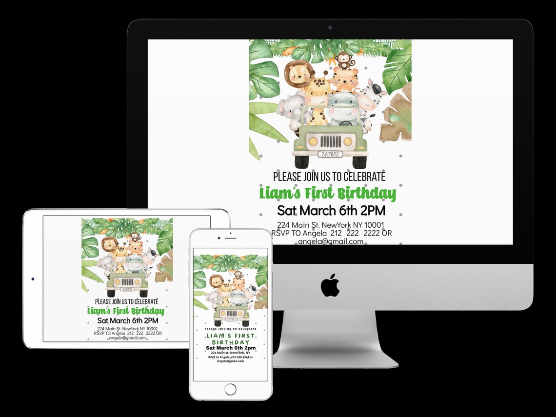 Birthday Invitation Template Safari Birthday Invitation Card - Etsy