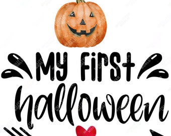 First Halloween png, jack o lantern png, Spooky Png, Halloween Watercolor Design, Funny Halloween png, Halloween Sublimation Design