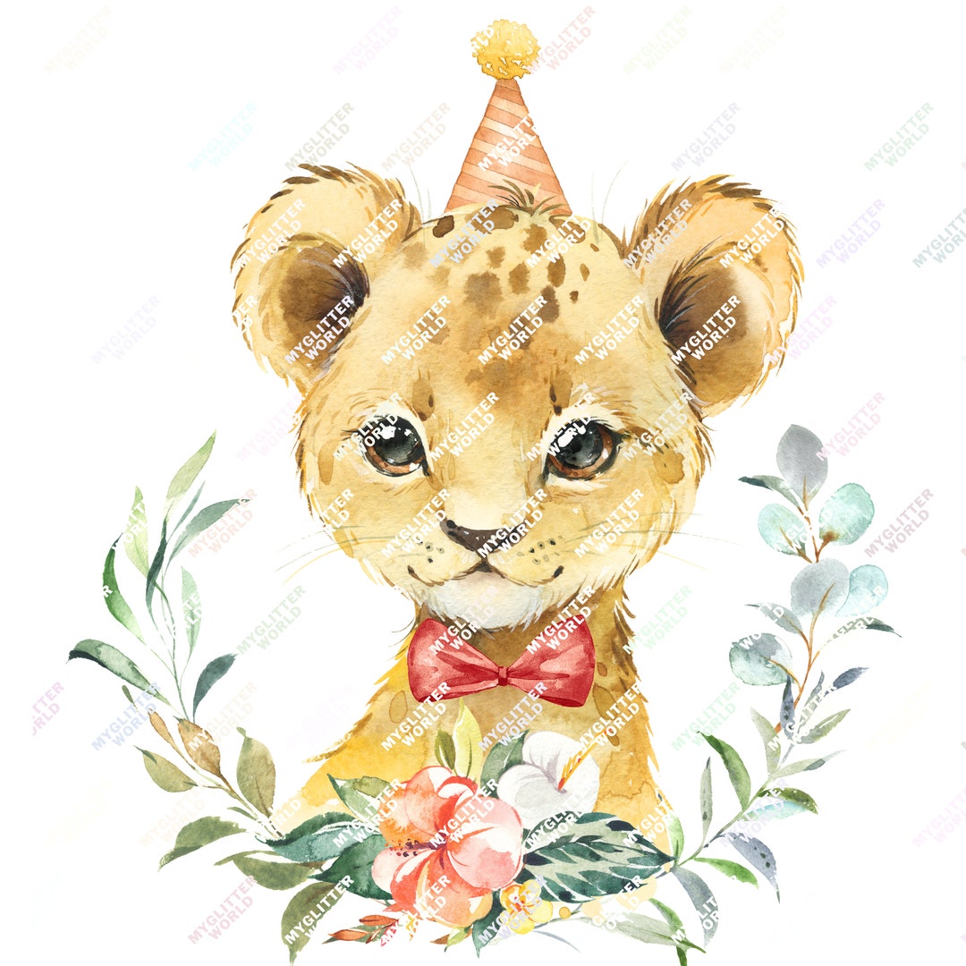 Watercolor Safari Animal Clip Art, Wild One Safari Birthday Design