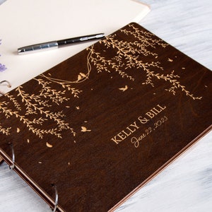 Wedding Guestbook - Personalized Wedding Album - Engraved Wooden Guest Book - Wedding Ceremony Book to Sign In - Custom Wedding Wish Book