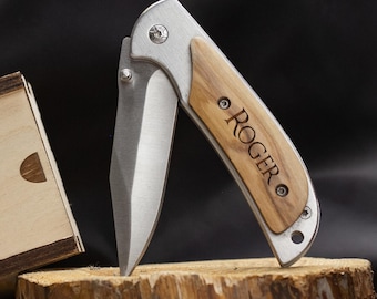 Personalized Pocket Knife Engraved Knife for Boyfriend Husband Custom Flip Knife Birthday Gifts for Him Christmas Gift for Men Camping Knife