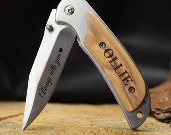 Custom Pocket Knife, Personalized Dad Knife, Husband from Wife Fathers Day Gift, Engraved Pocket Knife, Christmas Gift, Knife for Men