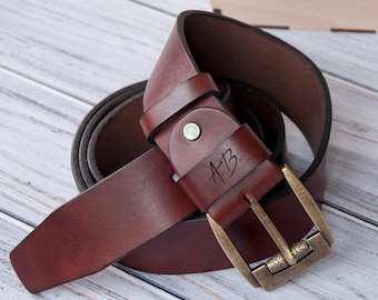 Personalized Leather Belt Engagement Gift for Him 3rd Anniversary Gift for Husband Groomsmen Gift Christmas Gift for Men Custom Mens Belt