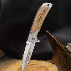 Regalo personalizzato per la festa del papà da parte di figlia o figlio, coltellino tascabile inciso, coltellino tascabile da uomo, regalo di compleanno per papà, fidanzato, marito