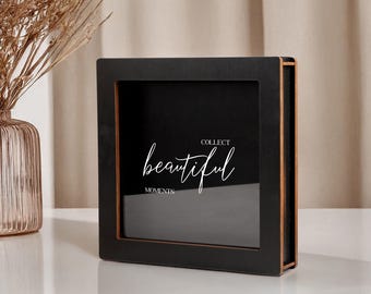 Personalized Honeymoon Keepsake Shadow Box, Wooden Tickets Box, 1st Anniversary Gifts for Couple, Adventures Memory Box, Ticket Display Box