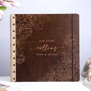 Our Story Photo Book with self-Adhesiv Sheets Personalized Photo Album Romantic Anniversary Gifts Custom Adventure Book Valentines Day Gift