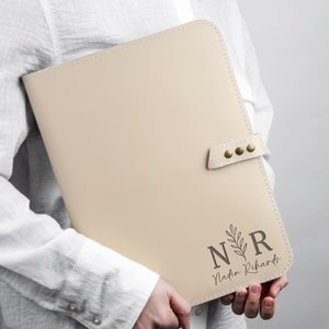 Leather Portfolio Womens Gifts Ideas, Legal Pad Holder, Custom Padfolio for Women, Birthday Anniversary Graduation Gift for Sister Wife Mom