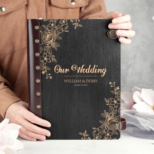 Wedding Photo Album Personalized Photo Album Custom Wedding Gift Wooden Photo Album Wedding Gift Ideas Gift for Couple Rustic Photo Gifts