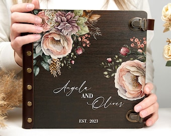 Wedding Album with Dainty Flowers, Anniversary Gift Ideas, Custom Photo Album, Unique Picture Album for 4x6, 5x7, 6x8 Photos, Gift for Wife