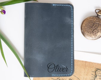 Personalized Passport Holder - Leather Passport Cover with Name - Travel Gifts for Him or Her - Custom Leather Passport Case with Engraving