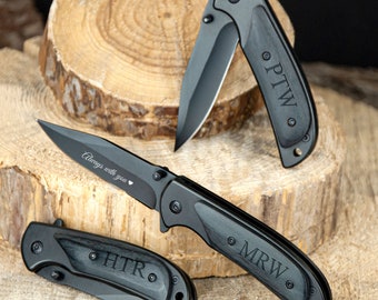 Personalized Groomsmen Gifts - Custom Engraved Pocket Knives - Unique Groomsmen Proposal Gifts - Wedding Party Gifts for Men - Folding Knife