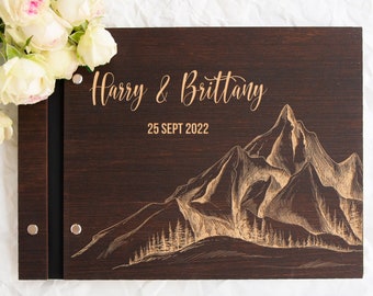Rustic Mountain Guest Book - Adventure Book for Future Mr & Mrs - Personalized Wedding Guestbook - Custom Wedding Photo Book - Wedding Gifts