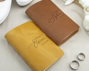 Vow Books for Bride & Groom - Personalized Vow Book Set - Custom Engraved Wedding Promise Journals - Leather Vow Journals - Vow Renewal Gift