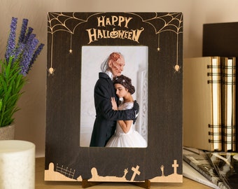 Halloween Photo Frame - Custom Picture Frame - Engraved Wall Frame - Wood Picture Frame 4x6, 5x7 or 6x8 - Sister Photo Frame - Home Decor