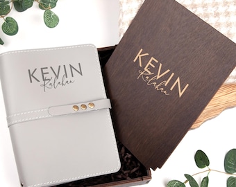Personalized Leather Journal Father's Day Gift Custom Journal Notebook Mens Gift Idea 3rd Anniversary Gift Leather Notebook for Dad Birthday