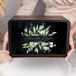 Wedding Envelope Box, Wooden Wedding Post Box, Personalized Card Box for Wedding Reception, Cards & Gifts Box Wedding Decor