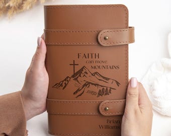 Mens Prayer Journal - Christian Gift for Husband - Custom Leather Notebook Cover