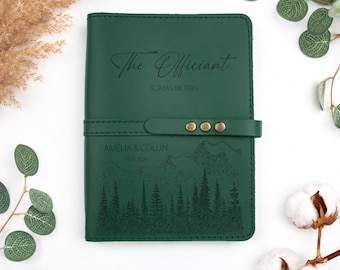 Mountains Wedding Officiant Book - Personalized Wedding Speech Journals - His & Her Vows