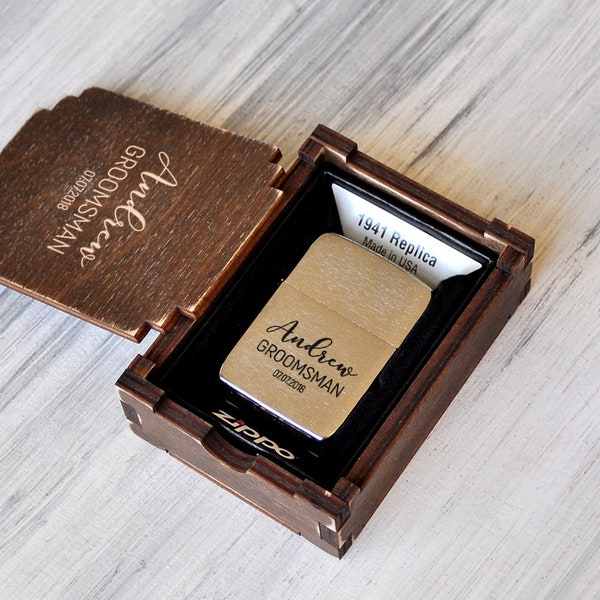 Ideas de regalos para padrinos de boda Regalo personalizado para hombres Encendedor de padrino Zippo Regalos grabados personalizados para él Regalo de boda para el novio de regalo de novia