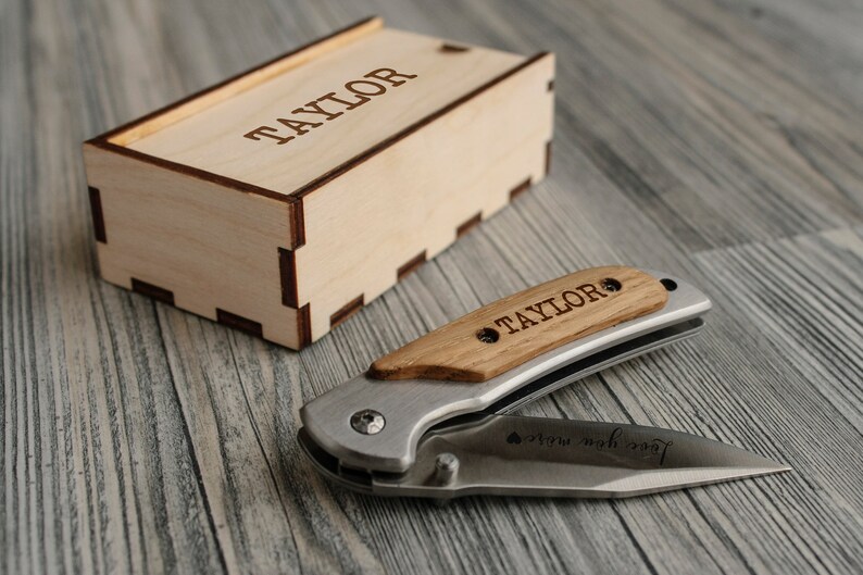 Engraved Pocket Knife Groomsmen Gift Custom Knives With Box Etsy