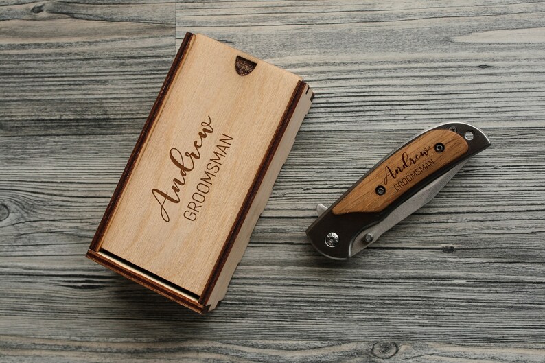 Engraved Pocket Knife Groomsmen Gift Custom Knives With Box Etsy