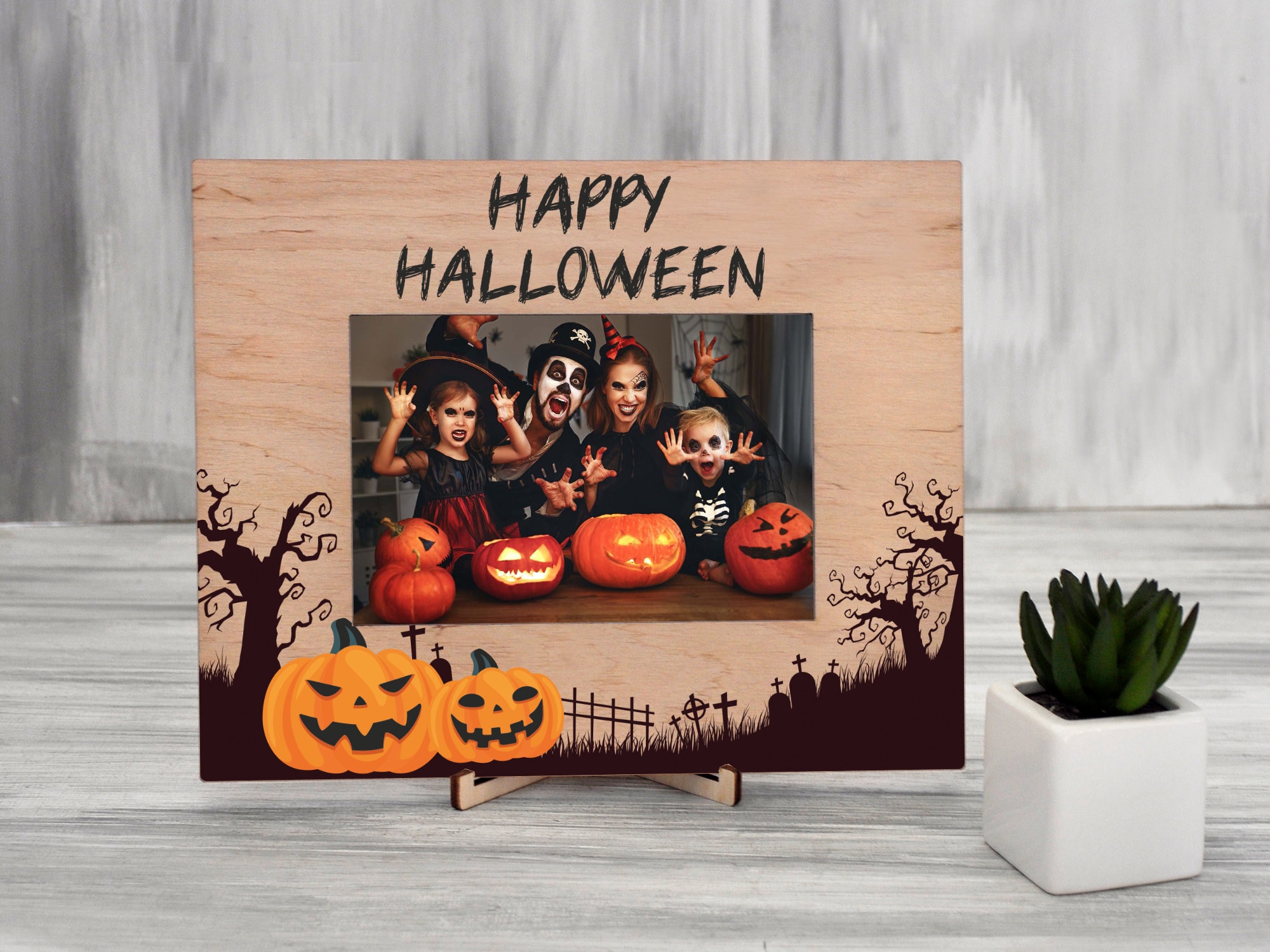 Personalized Picture Frame Happy Halloween Photo Frame 4x6 Etsy