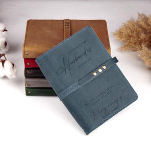 Cartas para un esposo en el cielo, cuaderno de cuero personalizado, diario de cuero grabado, regalo para pensar en ti, regalo por una pérdida, regalo de apoyo para el duelo