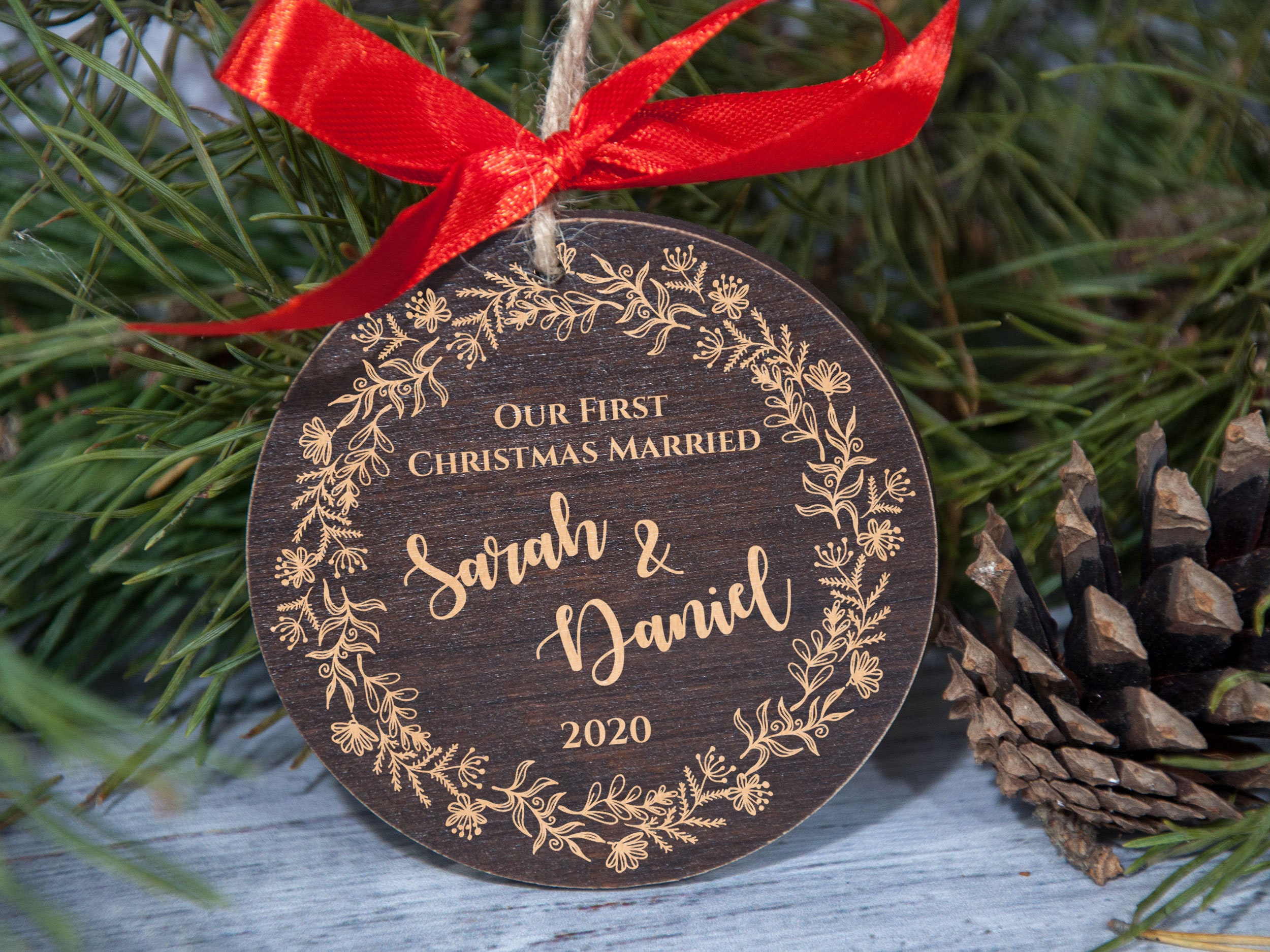 Our First Christmas Married Ornament Couple Christmas Ornament Etsy