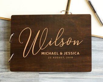 Personalized Wedding Guest Book Custom Wedding Guest Book Rustic Wedding Guestbook Wooden Wedding Book Handmade Alternate Wedding Guest Book