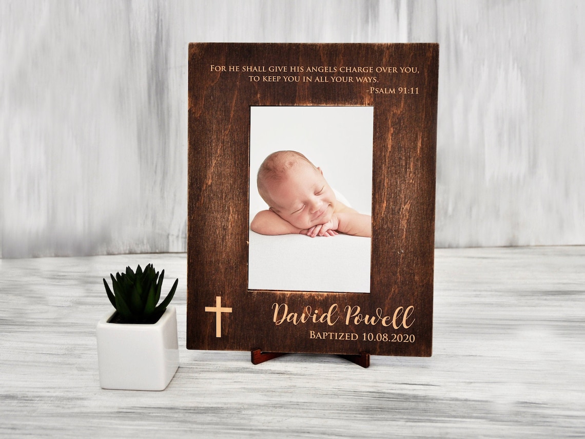 Personalized Baptism Picture Frame Christening Gift for Baby Etsy