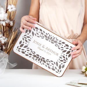 Personalizowane pudełko na karty ślubne - Uchwyt na karty ślubne - Drewniane pudełko kopertowe na przyjęcie weselne - Eleganckie pudełko pocztowe na ślub do Wishing Well