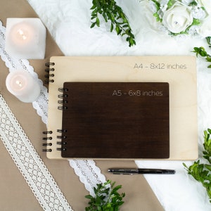 Wedding Guest Book Alternative Custom Wedding Guestbook Rustic Guest Book Personalized Wedding Guest Book Wooden Landscape Photo Guest Books image 7