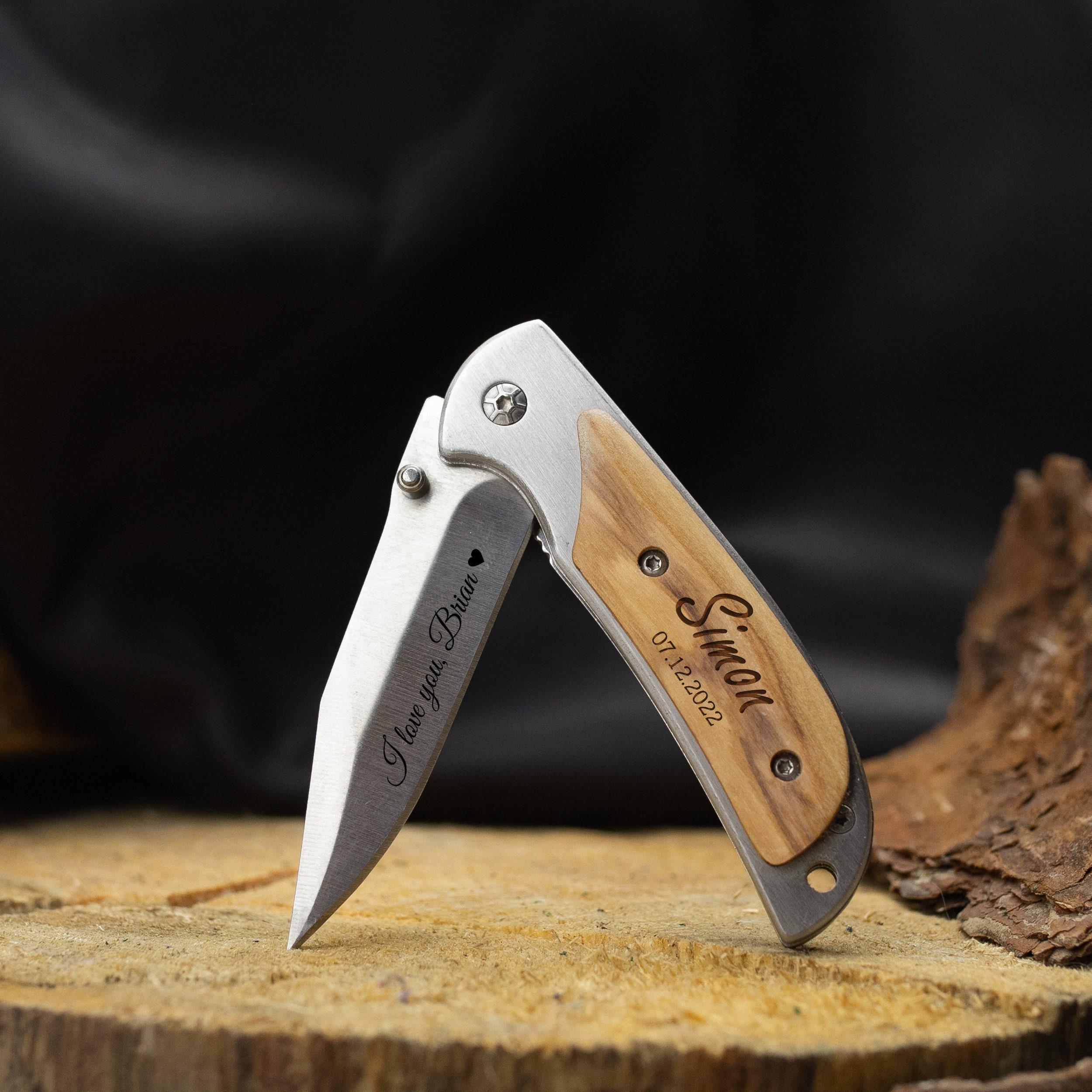 Engraved Pocket Knife, Personalized Folding Knife, Custom Knife, Personalized Gift for Him, Retirement Gifts for Men, Christmas Gift