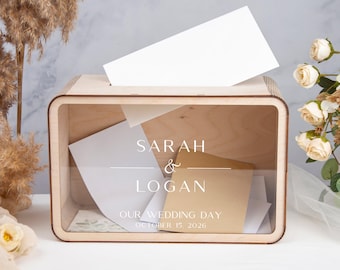 Wedding Reception Box for Cards & Gifts - Wedding Card Box with Slot - Personalized Envelope Box