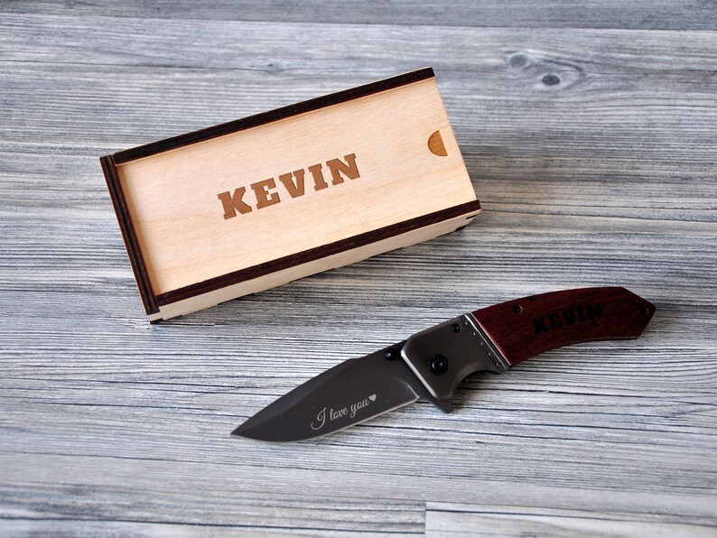Custom Pocket Knife, Personalized Pocket Knife, Groomsmen Gift Ideas, Laser Engraved Knife Gift Box, Pocket Knife Engraved, Boyfriend Gift image 7