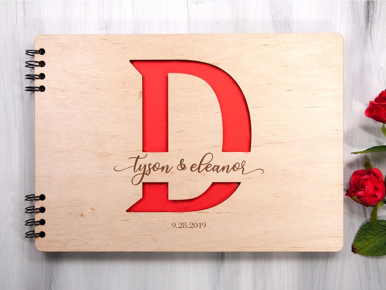 Personalized Guest Book Wedding Monogram Guestbook Alternative Etsy