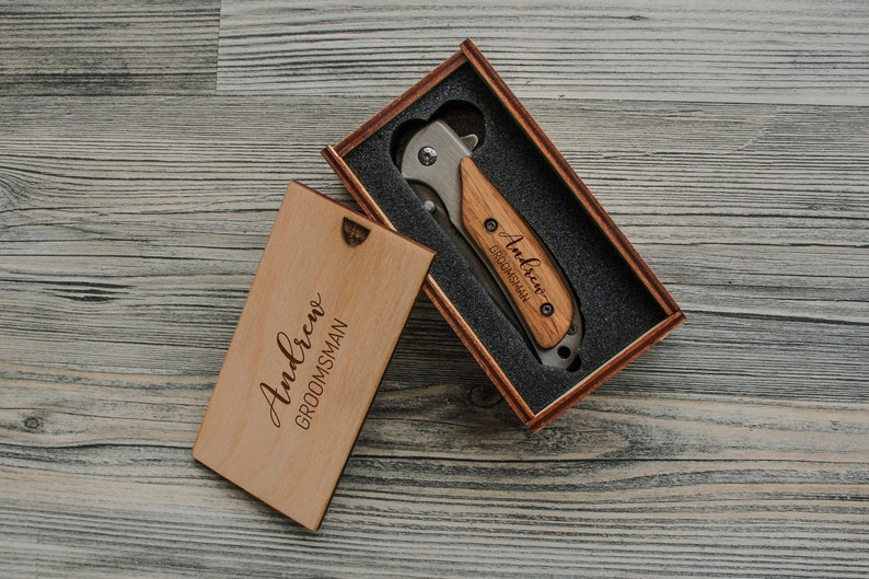 Personalized Engraved Knife Custom Pocket Knife Engraved Pocket Knife Engraved Knife Groomsman Gift for Men Custom Logo Knife Camping Gift image 5