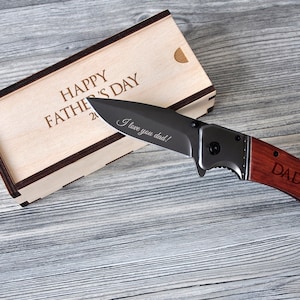 Dad Gifts Folding Knife Father's Day Gift Engraved Pocket Knife Personalized Gift for Dad Mens Gift Ideas Custom Knife Daddy Gift from Son image 3