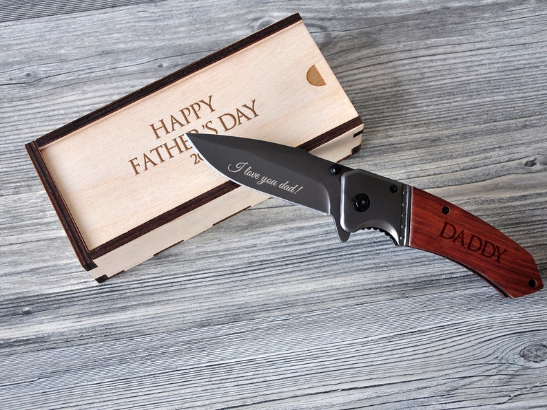 Dad Gifts Folding Knife Father's Day Gift Engraved Pocket Knife Personalized Gift for Dad Mens Gift Ideas Custom Knife Daddy Gift from Son image 3