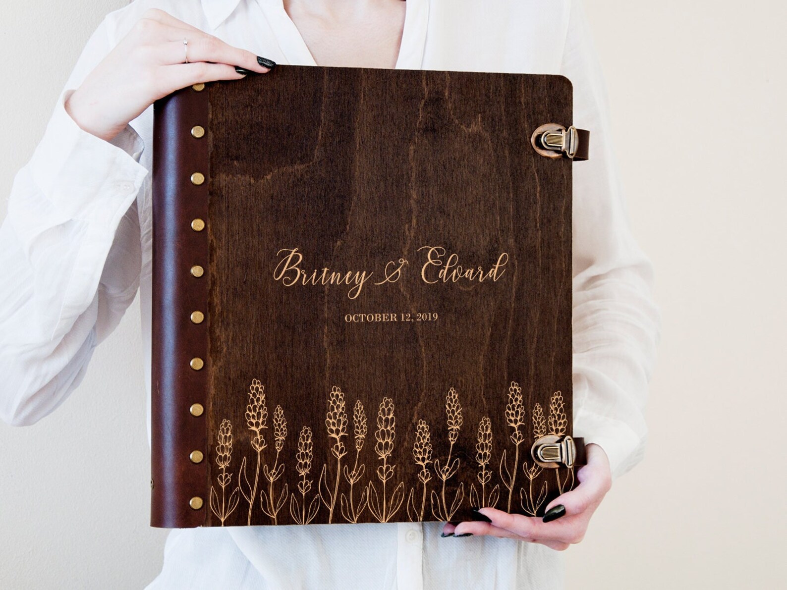 Personalized Wedding Photo Book Engraved Wood Photo Album - Etsy