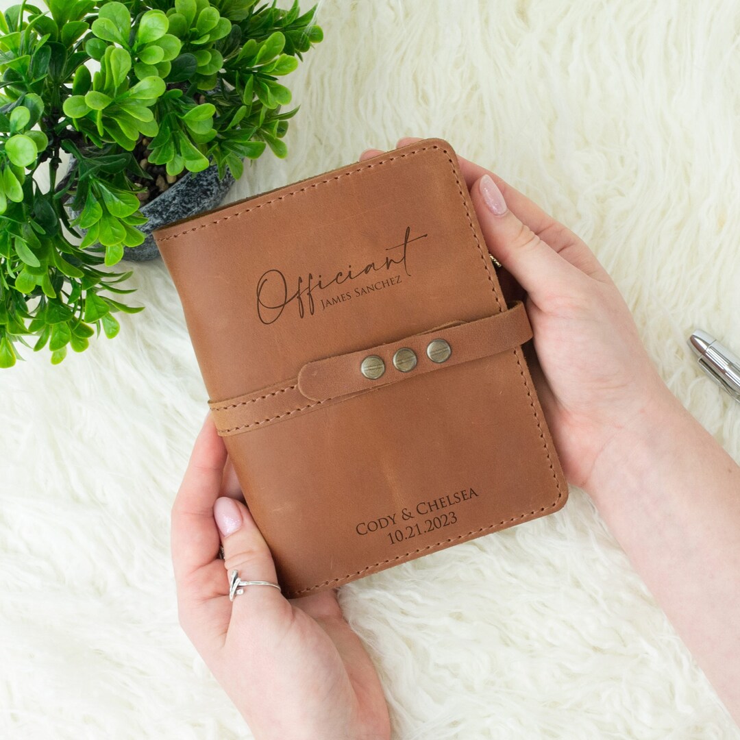 Personalized Officiant Book Wedding Officiant Gift Leather Offician Booklet Wedding Ceremony
