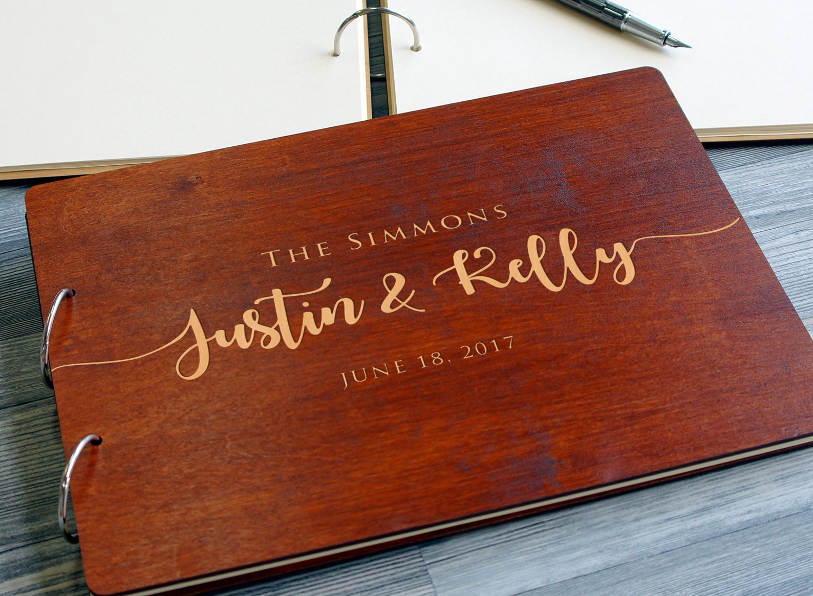 Wedding Guest Book Rustic Guestbook Wood Guest Book Custom Etsy