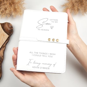 Cartas para o Filho no Céu Presente de Simpatia para a Mãe Presente de Lembrança Presente de Apoio ao Luto para a Mãe, Caderno de Couro Personalizado Diário
