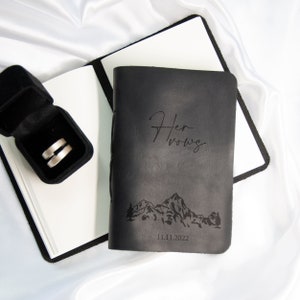 His and Hers Vow Books, Wedding Favors in Travel Theme, Marriage Vow Books Set of 2, Personalized Promise Booklets, Mr&Mrs Leather Vow Books image 9