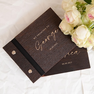 Wedding Vow Books Set of 2, Couple Engagement Gifts for Bride and Groom, Luxury Speech Notebooks, Wedding Ceremony His & Her Vow Booklets